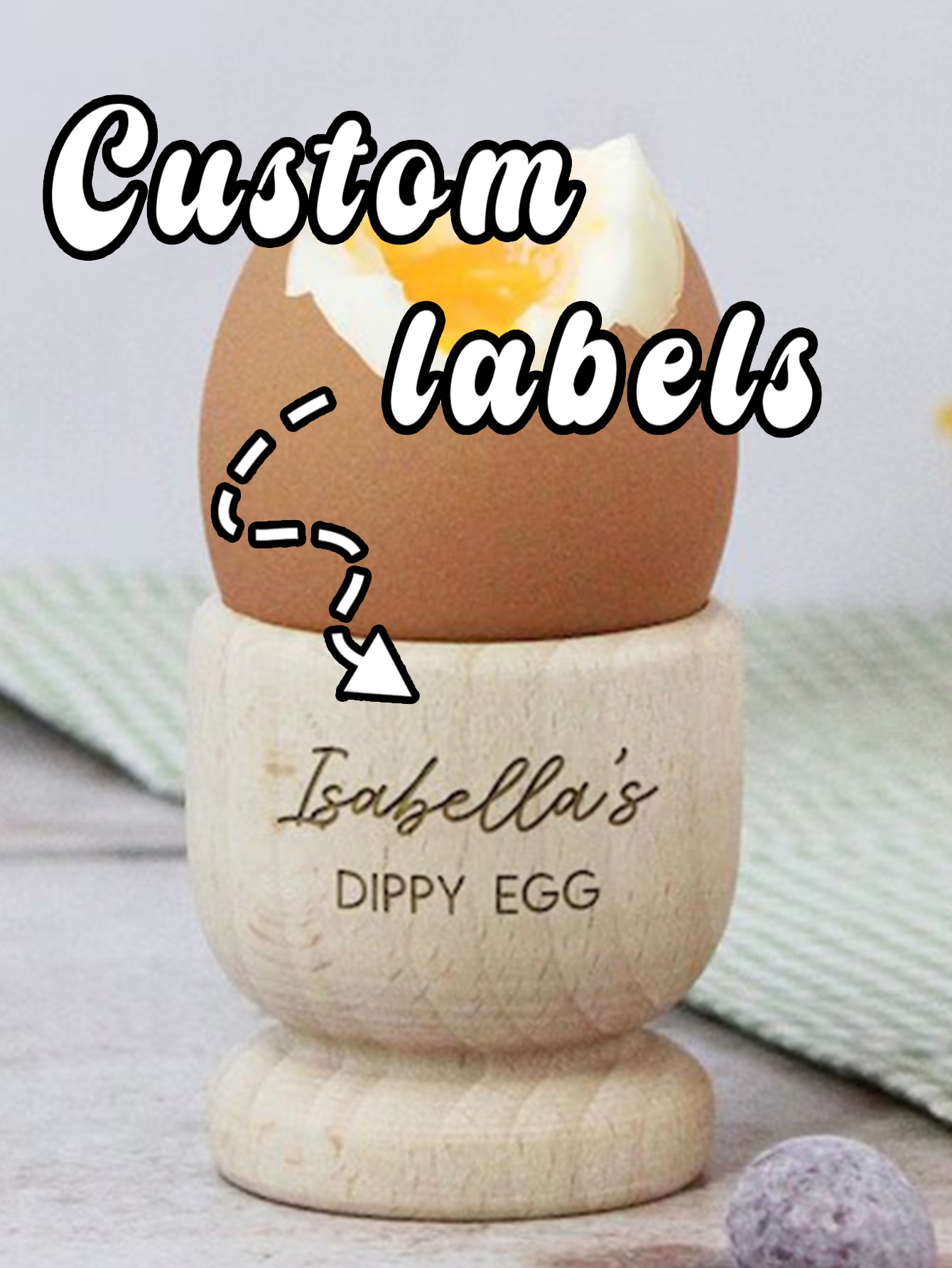Wooden Egg Cup – Personalized Dippy Egg Holder